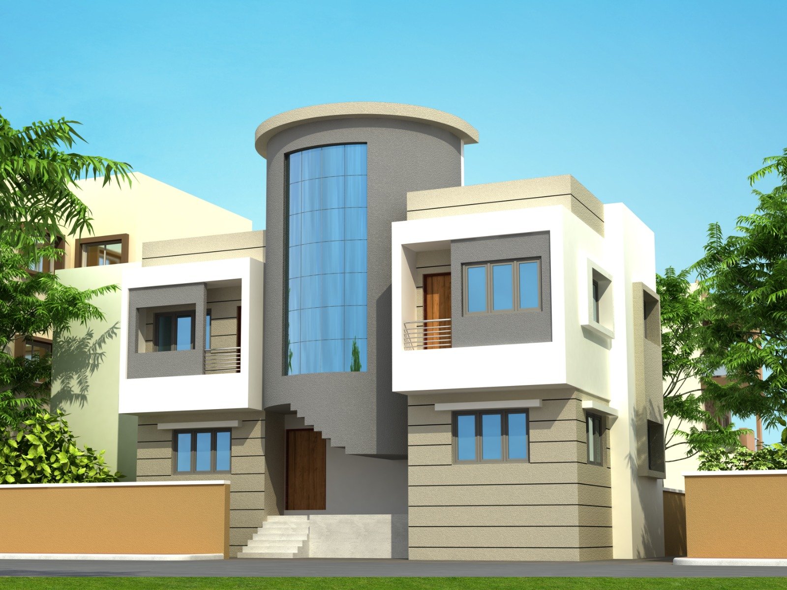 Contemporary residential 3D elevation design in Chennai by VRN Aishwaryam Constructions
