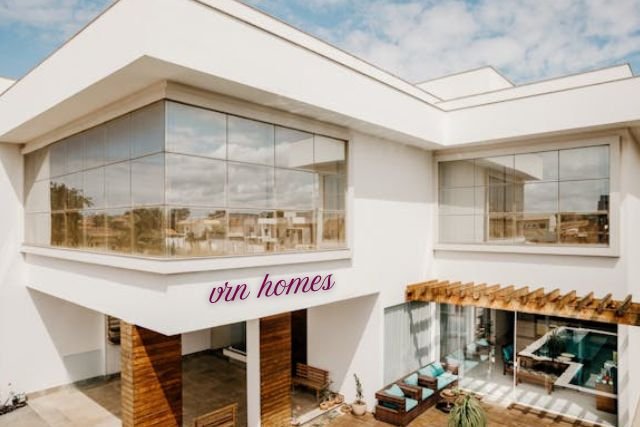Contemporary front elevation design with clean lines and modern architecture