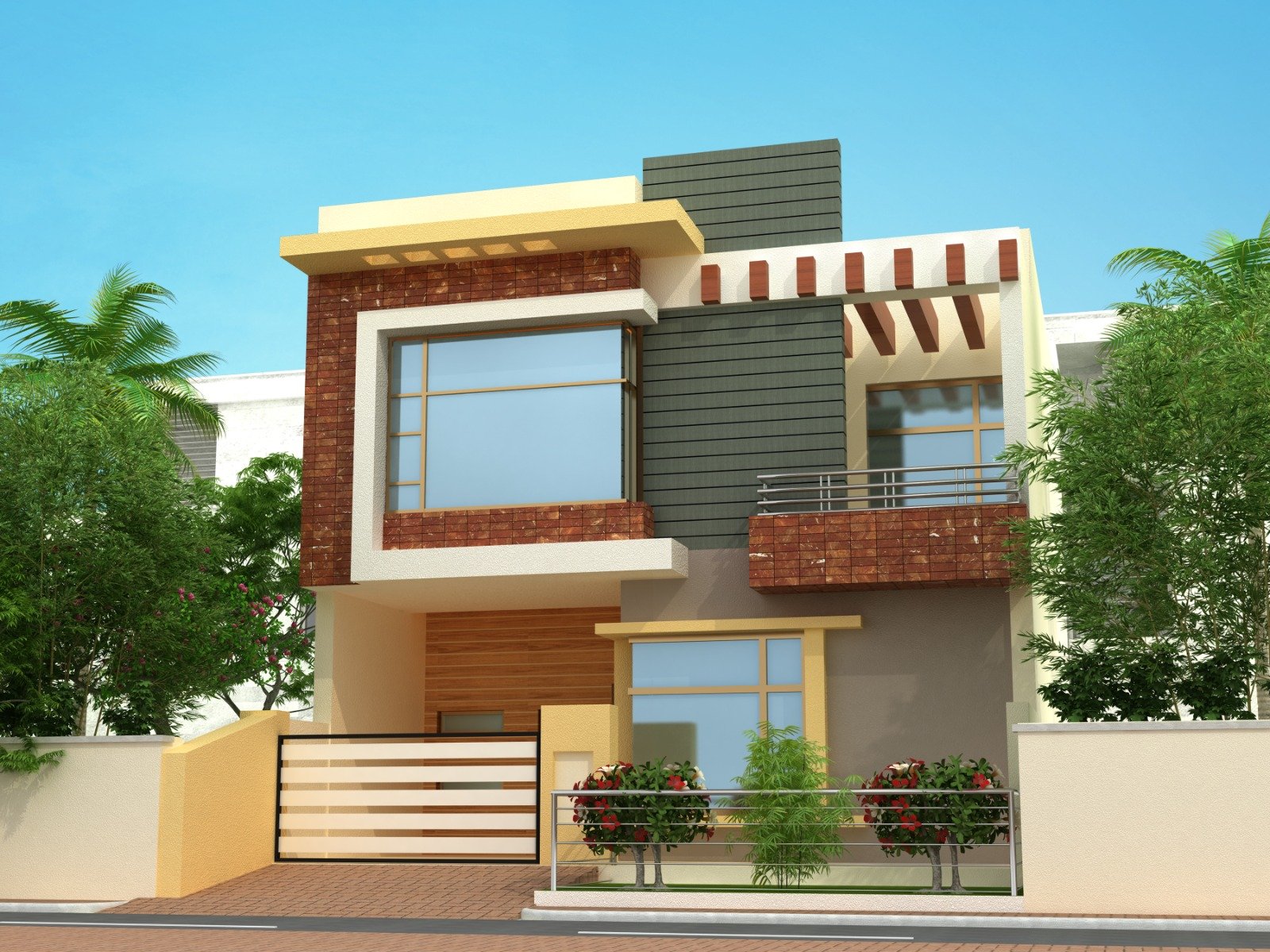 Luxury residential 3D front elevation design in Chennai, Tamil Nadu by VRN Aishwaryam Constructions